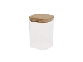 Lasipurkki JAR 10x10xH14cm 1100ml bambukannella varustettuna