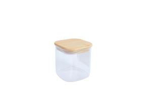 Purkki JAR 10x10xH10cm 800ml bambukannella, lasia