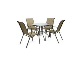 Puutarhakalusteet DUBLIN pöytä, 4 tuolia, kullanruskea