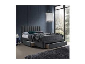 Sänky GRACE 160x200cm, patjalla HARMONY TOP, tummanharmaa, 165x215xH111cm, MDF, polyesterikangas