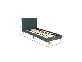 Sänky JUNO 90x200cm, patjalla KUKA DUO KID, harmaa