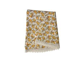 Pöytäliina LONETA UUSI pitsillä, D170cm, beige ruusu, 50% polyesteri, 50% puuvilla, kangas 476