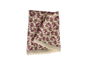 Pöytäliina LONETA UUSI pitsillä, D170cm, violetti ruusu, 50% polyesteri, 50% puuvilla, kangas 477