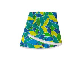 Pöytäliina LONETA UUSI pitsillä, D170cm, vihreät lehdet, 50% polyesteri, 50% puuvilla, kangas 481