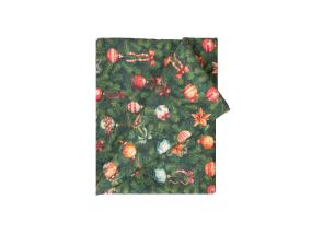 Pöytäliina CHRISTMAS NEW 136x220cm, joulukuusen lehdet, 50% polyesteri, 50% puuvilla, kangas 573