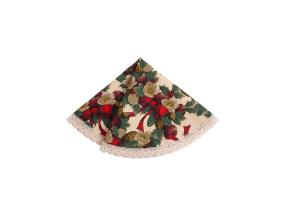 Pöytäliina WINTER FLOWERS pitsillä, D70cm, nauhat, 50% polyesteri, 50% puuvilla, kangas 475