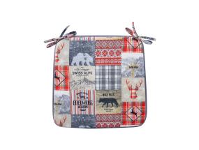 Tuolipäällinen WINTER 39x39cm, paksuus 2,5cm, talvi ja eläimet, 50% puuvilla, 50% polyesteri, kangas 454