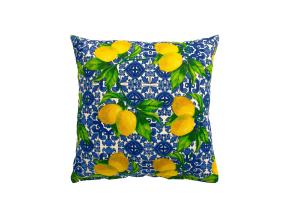 Tyyny LONETA UUSI 45x45cm vetoketjullinen, sitruuna, 50% puuvilla, 50% polyesteri, kangas 478