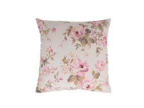 Tyyny HOLLY 45x45cm lukolla, maalatut ruusut, kangas 80% puuvillaa, 20% polyesteriä, kangas 497