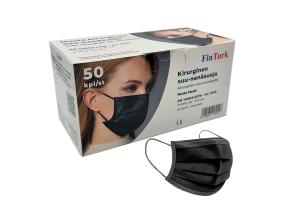 Lääketieteellinen suojanaamari FinTurk Canbey TYPE II R single 3-kerroksinen musta 50kpl