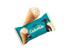ONU ESKIMO Kermajäätelö suklaalastuilla vohvelikartiossa 165ml/80g x 28