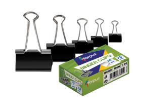 Paperiklipsi 25mm musta 12kpl/ras