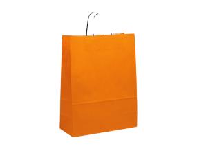 Paperipussi, jossa paperinauhakahva 240x110x310 mm 100g oranssi voimapaperi