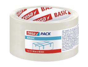Pakkausteippi TESA Basic, 48mmx50m, läpinäkyvä