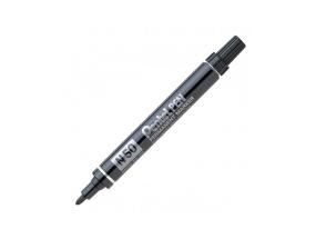 Permanentne marker PENTEL N50 koonilise otsaga metallkorpusega must