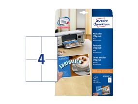 Postikortti AVERY Zweckform 148x105mm 170g microperf. 25 arkkia matta valkoinen