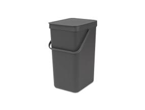 Roskakori 16L kannella BRABANTIA Sort & Go, harmaa