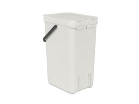 Roskakori 16L kannella BRABANTIA Sort & Go, vaaleanharmaa