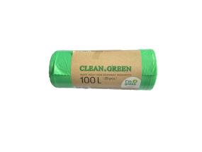 Roskapussi biohajoava 100L Clean&Green HDPE 18mic 25kpl