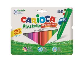 Värikynä CARIOCA Plastello Jumbo kolmipuolinen 12 väriä