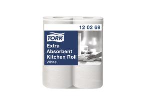 Vetopyyherulla Tork Premium Kitchen Rollvalkoinen 2-kert.
