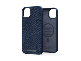 NJORD BYELEMENTS Salmon Leather MagSafe, iPhone 14 Plus, sininen - Nahkakotelo