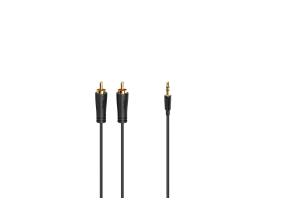 HAMA Audio Kaapeli, 3,5 mm - 2 RCA, kullattu, 1,5 m, musta - Kaapeli