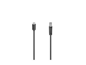 HAMA USB 2.0 -kaapeli, USB-C, USB-B, 1,5 m, musta - kaapeli