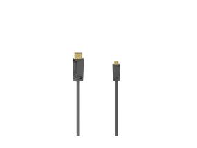 HAMA High Speed ​​​​​​HDMI 2.0b - HDMI micro, 1,5 m, tummanharmaa - Kaapeli