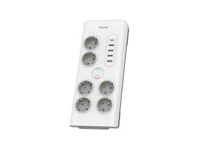 Philips, 6 ulostuloa, USB-C, USB-A, 2 m, valkoinen - Pingekaitse