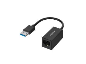 HAMA Verkkosovitin, USB-A -> LAN, musta - Sovitin