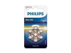 6 x akku PHILIPS ZA312 1,4 V sinkkiilma (PR41)