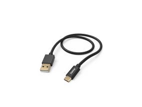 Hama Fabric latauskaapeli, USB-A - USB-C, 1,5 m, nylon, musta - Kaapeli - Kaapeli