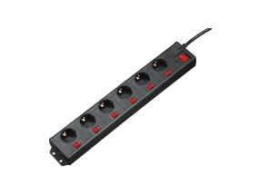 Hama Power Strip, 6-paikkainen, 1,4 m, musta - Jatkojohto