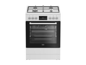 Beko, 72 L, leveys 60 cm, valkoinen - Kaasukeittotaso ja sähköuuni