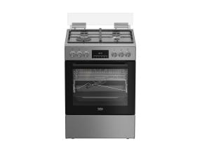 Beko, 72 L, leveys 60 cm, ruostumatonta terästä - Kaasukeittotaso, jossa on sähköuuni