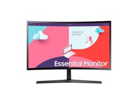 Samsung Essential, 24´´, nõgus, Full HD, 75 Hz, LED VA, must - Näyttö