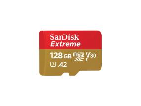 SanDisk Extreme, UHS-I, microSD, 128 GB - Muistikortti ja sovitin