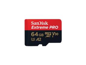 SanDisk Extreme Pro, UHS-I, microSD, 64 Gt - Mälukortti ja sovitin