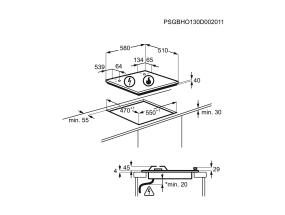 Electrolux, laius 58 cm, must - Integreeritav gaasi/elektripliidiplaat