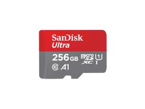 SANDISK Ultra microSDXC, 256 Gt, hall - MicroSD-kortti SD-sovitin