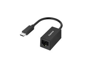 HAMA verkkosovitin, USB-C -> LAN, musta - sovitin