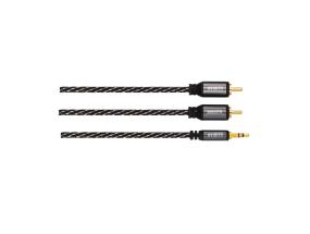 Avinity 2 RCA - 3,5 mm, 1,5 m, musta/harmaa - Audiokaapeli