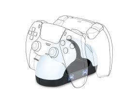 BigBen Nacon Dual Charging Station, PlayStation 5, valkoinen - Ohjaimen lataustelakka