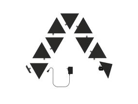 Nanoleaf Shapes Black Triangles Starter Kit, 9 paneelia - Älykäs kevyt aloituspakkaus