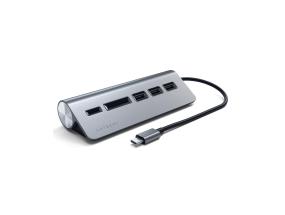 USB-C-jakaja + muistikortinlukija Satechi