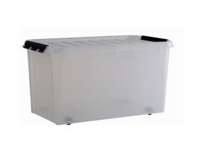 Pyörillä varustettu kannellinen muovilaatikko SmartStore Classic 70L 40x38x72cm