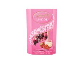 LINDT Lindor valkosuklaapallot mansikoilla 200g