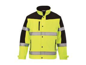 Työtakki Hi-Vis kaksisävyinen Softshell, keltainen, L