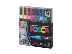 Värimerkki UNI Posca PC-3M perusvärien sarja 8 kpl